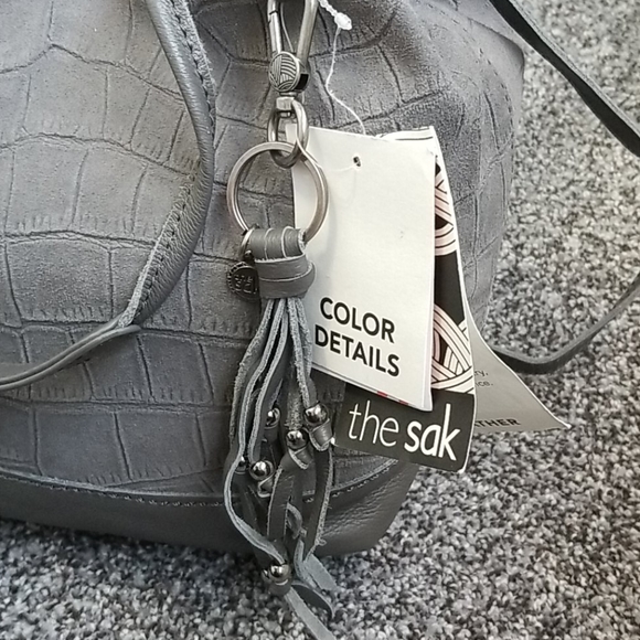 Suede grey handbag - Picture 7 of 7